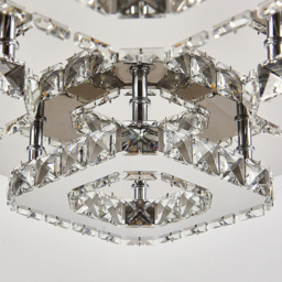 Living and Home 16 inch Square Glamourous crystal LED Ceiling Light - Size: 8 x 42 x 42cm - Clear - Wilko - thumbnail 5