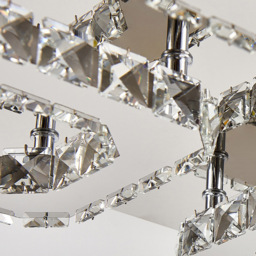 Living and Home 16 inch Square Glamourous crystal LED Ceiling Light - Size: 8 x 42 x 42cm - Clear - Wilko - thumbnail 6