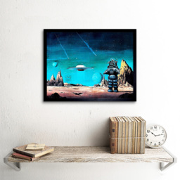 Wee Blue Coo Robby Robot Film Forbidden Planet Space Stars Sci Fi Framed Wall Art Print 30 x 41cm - Size: 43.3 x 33.3 x 1.5cm - Wilko - thumbnail 3