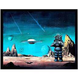 Wee Blue Coo Robby Robot Film Forbidden Planet Space Stars Sci Fi Framed Wall Art Print 30 x 41cm - Size: 43.3 x 33.3 x 1.5cm - Wilko - thumbnail 1