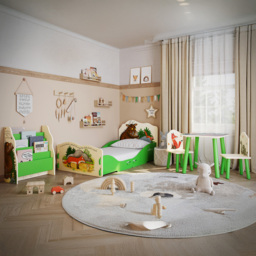 Kidsaw Gruffalo 4 Shelf Green and Cream Bookcase Sling - Wilko - thumbnail 6