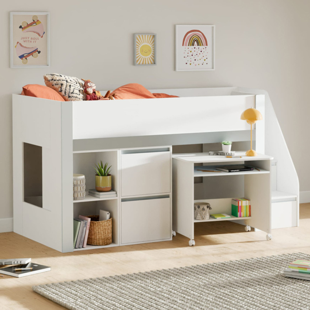 Julian Bowen Gaia Single White and Silver Mid Sleeper Bed - Wilko - image 1