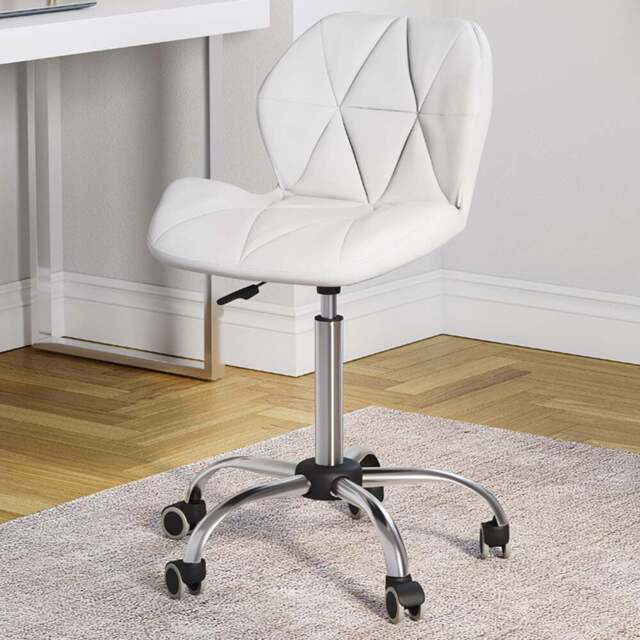 Vida Designs White PU Faux Leather Swivel Office Chair - Size: 96 x 48 x 49cm - Wilko - image 1