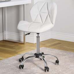 Vida Designs White PU Faux Leather Swivel Office Chair - Size: 96 x 48 x 49cm - Wilko - thumbnail 1