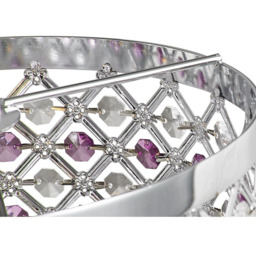 Happy Homewares Sparkly Clear and Purple Beads Ceiling Pendant Shade - Size: 17 x 24 x 24cm - Wilko - thumbnail 3
