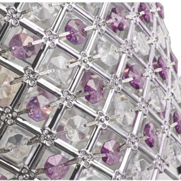 Happy Homewares Sparkly Clear and Purple Beads Ceiling Pendant Shade - Size: 17 x 24 x 24cm - Wilko - thumbnail 4