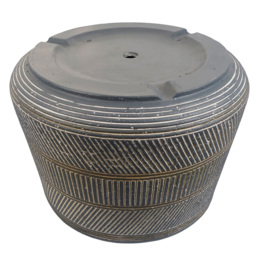 Leaf Maral Muted Blue and Grey Composite Planter with Etching 29 x 43cm - Size: 29 x 43 x 43cm - Wilko - thumbnail 6