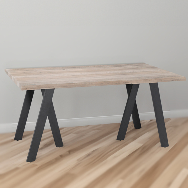 Ezra 6 Seater Dining Table Grey - Size: 4 Seater - Wilko