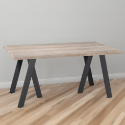 Ezra 6 Seater Dining Table Grey - Size: 4 Seater - Wilko - thumbnail 1