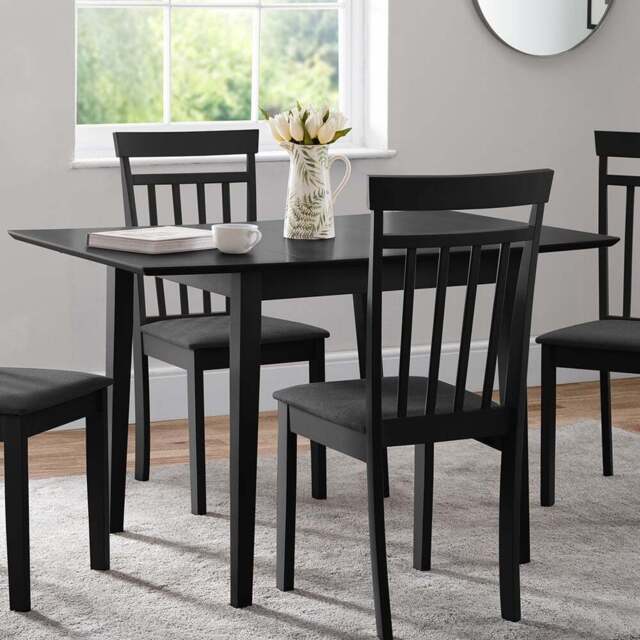 Julian Bowen Rufford 4 Seater 80 to 120cm Extendable Dining Table Black - Wilko - image 1