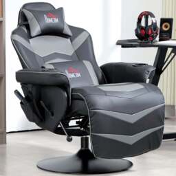 HOMCOM Grey Massage Recliner Chair with Remote - Size: Single - Portland - Wilko