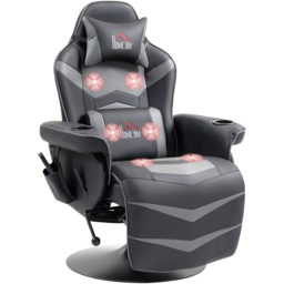 HOMCOM Grey Massage Recliner Chair with Remote - Size: Single - Portland - Wilko - thumbnail 3