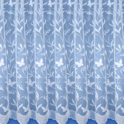 Tyrone Textiles Hawaii Trailing Leaf and Butterfly Pocket Header Net Curtain 200 x 114cm - White - Wilko - thumbnail 3