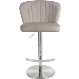 Shankar Sigma Mink Brushed Velvet Bar Stool - Size: Single - Cream - Wilko - thumbnail 6