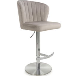 Shankar Sigma Mink Brushed Velvet Bar Stool - Size: Single - Cream - Wilko - thumbnail 3