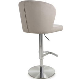 Shankar Sigma Mink Brushed Velvet Bar Stool - Size: Single - Cream - Wilko - thumbnail 4