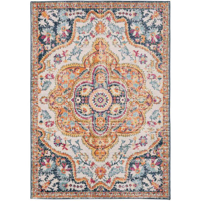 Kukoon Bold Multicolour Distressed Traditional Medallion Rug 230 x 160cm - Wilko - image 1