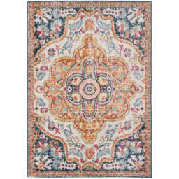 Kukoon Bold Multicolour Distressed Traditional Medallion Rug 230 x 160cm - Wilko