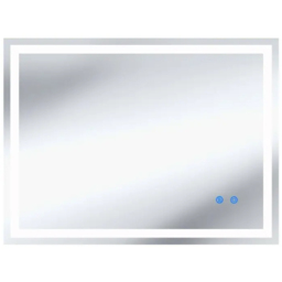tectake Clara Multicolour Anti-Fog Frameless Rectangular LED Bathroom Wall Mirror 70 x 50cm - Size: 70 x 50 x 2.5cm - Anthracite - Wilko - thumbnail 1