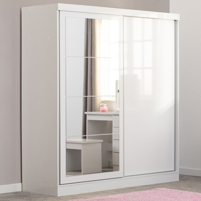 Seconique Nevada 2 Door White Sliding Wardrobe - Wilko - image 1