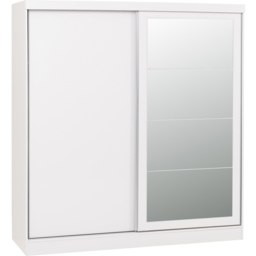 Seconique Nevada 2 Door White Sliding Wardrobe - Wilko - thumbnail 7