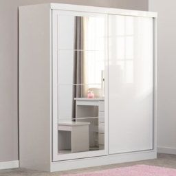Seconique Nevada 2 Door White Sliding Wardrobe - Wilko - thumbnail 1