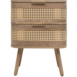 Birlea Noah 2 Door Rattan Effect Bedside Table - Size: 2 Drawer - Brown - Wilko - thumbnail 3