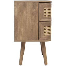 Birlea Noah 2 Door Rattan Effect Bedside Table - Size: 2 Drawer - Brown - Wilko - thumbnail 5