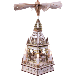 St Helens Xmas LED Wooden Pyramid - Size: 500 x 190 x 190cm - Brown - Wilko - thumbnail 3