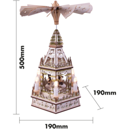 St Helens Xmas LED Wooden Pyramid - Size: 500 x 190 x 190cm - Brown - Wilko - thumbnail 6