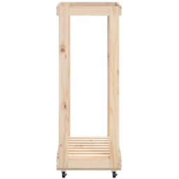 vidaXL Solid Pine Wood Log Holder with Wheels 76.5 x 40 x 108cm - Size: 108 x 76.5 x 40cm - Brown - Wilko - thumbnail 5