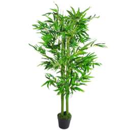 Leaf Bamboo Artificial Plant Pot in Pot 120cm - Size: 120 x 60 x 60cm - Green - Wilko