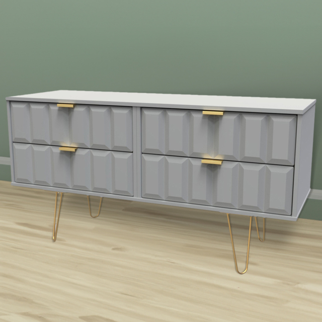 Crowndale Cube 4 Drawer Dusk Grey Chest of Drawers Ready Assembled - Wilko - image 1
