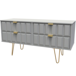 Crowndale Cube 4 Drawer Dusk Grey Chest of Drawers Ready Assembled - Wilko - thumbnail 3
