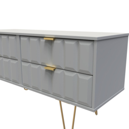Crowndale Cube 4 Drawer Dusk Grey Chest of Drawers Ready Assembled - Wilko - thumbnail 6