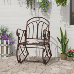 Outsunny Bronze Vintage Style Rocking Chair - Size: 1 Seater - Brown - Wilko - thumbnail 5