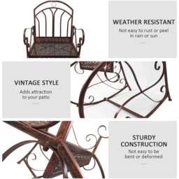Outsunny Bronze Vintage Style Rocking Chair - Size: 1 Seater - Brown - Wilko - thumbnail 7