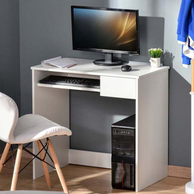 Portland Compact Office Desk White - Size: 80 x 45 x 75cm - Wilko - image 1
