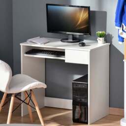 Portland Compact Office Desk White - Size: 80 x 45 x 75cm - Wilko - thumbnail 1