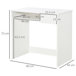 Portland Compact Office Desk White - Size: 80 x 45 x 75cm - Wilko - thumbnail 7
