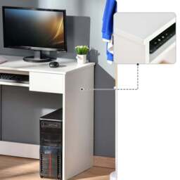 Portland Compact Office Desk White - Size: 80 x 45 x 75cm - Wilko - thumbnail 4