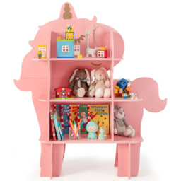 Costway Pink Kids Toy Bookshelf - Size: 97 x 74 x 13cm - Wilko - thumbnail 4
