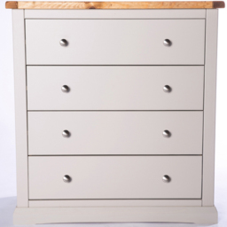 Loreo 4 Drawer Light Grey Chest of Drawers with Chrome Knobs - Wilko - thumbnail 4