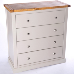 Loreo 4 Drawer Light Grey Chest of Drawers with Chrome Knobs - Wilko - thumbnail 5