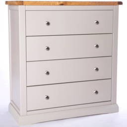 Loreo 4 Drawer Light Grey Chest of Drawers with Chrome Knobs - Wilko - thumbnail 3
