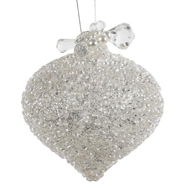 Champagne Jewel Topped Bauble - Champagne - Size: 1 Piece - Wilko - image 1