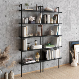 Decorotika Paulina 5 Shelf Black Marble Bookshelf - Size: 174 x 60 x 22cm - Wilko - thumbnail 5
