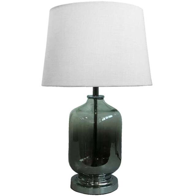 Cecilio Grey Smoked Glass Table Lamp - Size: 28 x 45 x 45cm - Wilko - image 1