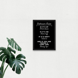Artery8 Funny Bathroom Toilet Rules Sign Framed Wall Art Print 21 x 29.7cm - Size: 32.3 x 23.4 x 1.5cm - Black - Wilko - thumbnail 4