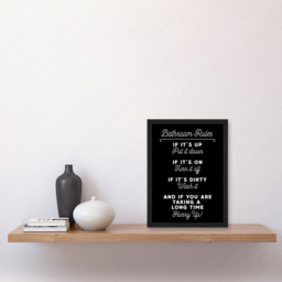 Artery8 Funny Bathroom Toilet Rules Sign Framed Wall Art Print 21 x 29.7cm - Size: 32.3 x 23.4 x 1.5cm - Black - Wilko - thumbnail 3